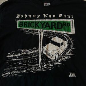 Brickyard Road/Johnny Van Zant blk t-shirt L w/note from songwriter.